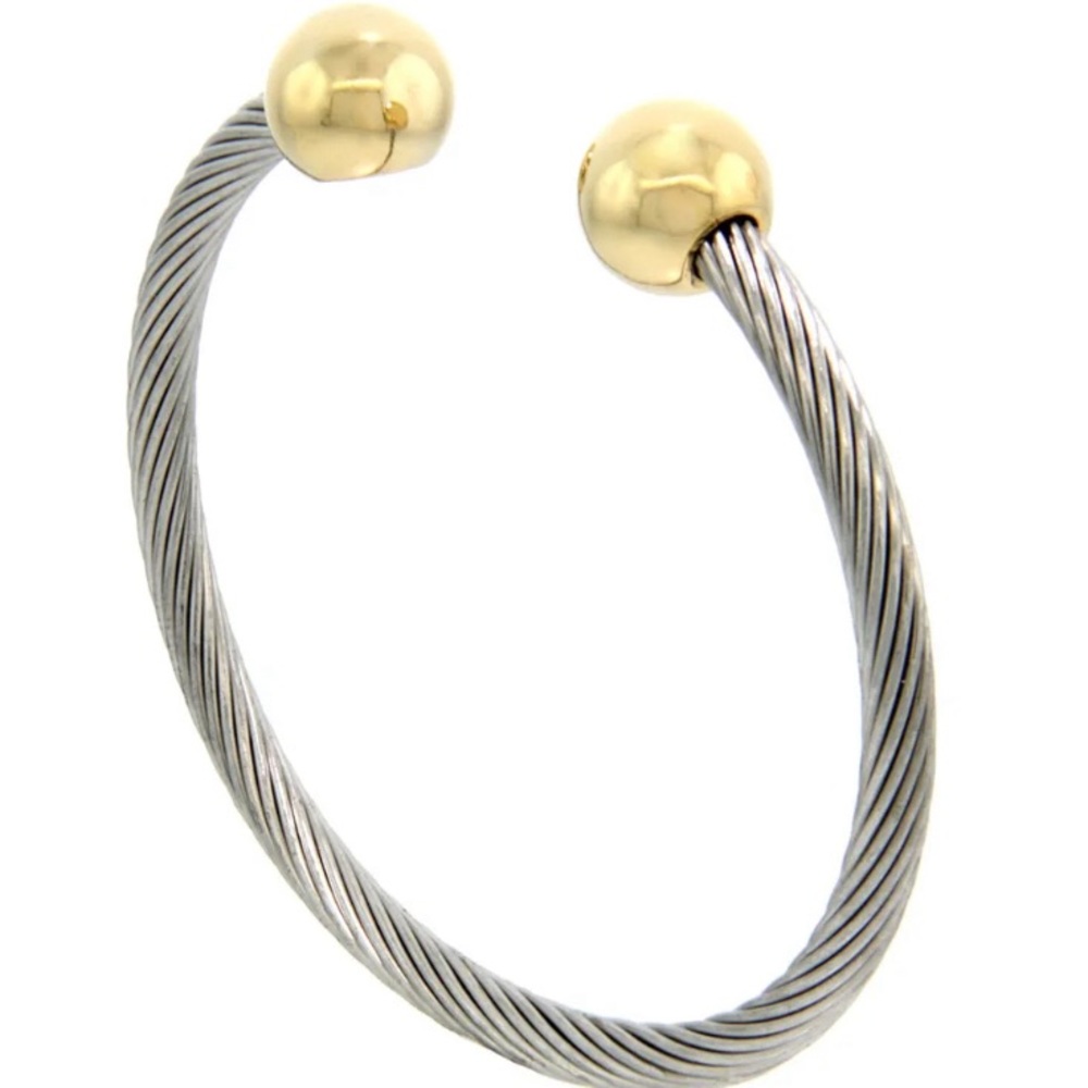 Two-tone Magnetic Stainless/Gold Bracelet 2.5x3”